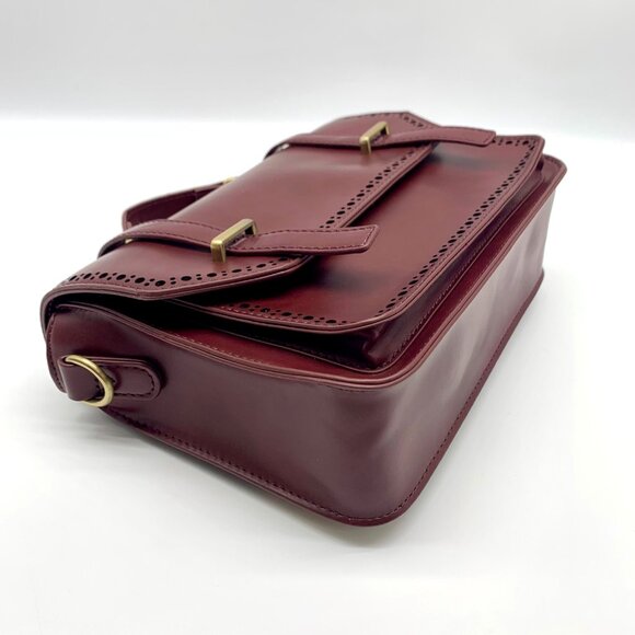 Ecosusi Burgundy Vegan Leather Top Handle Briefcase Satchel - Picture 6 of 10